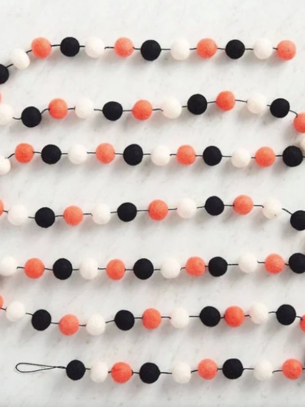 Paper Source Halloween Felt Pom-Pom Garland NWT